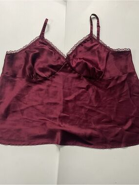 Vintage Y2K Women’s Plus Size 26W/28W Satin & Lace Camisole Tank Top